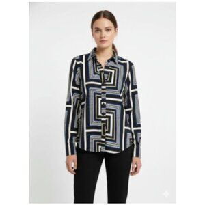 New York & Company Women's Womens Geometric Blouse Top Shirt Size Medium NWT